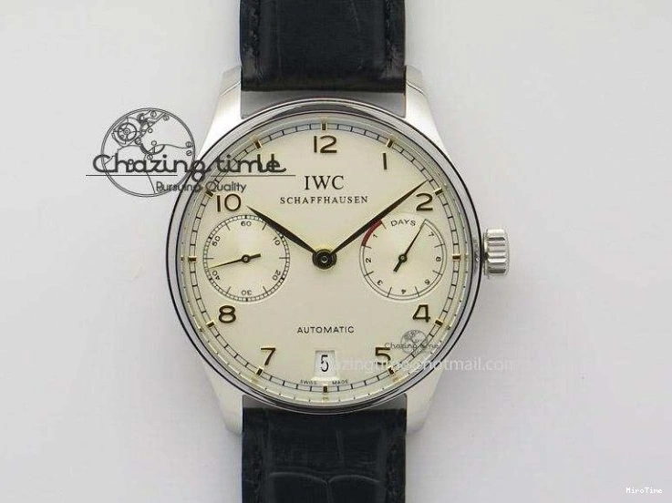 MIROTIME 0416 Breathable Portuguese Real PR IW500127 ZF 1:1 Best Edition Gray Red Dial On Black Leather Strap A 7332